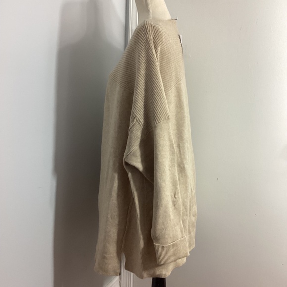 NWT J.JILL PLUS 3X KNIT SWEATER TUNIC LIGHT CAMEL HEATHER BOATNECK - Picture 3 of 13